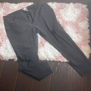 Lane Bryant Skinny Distressed Black Jeans Women's Plus Size 22